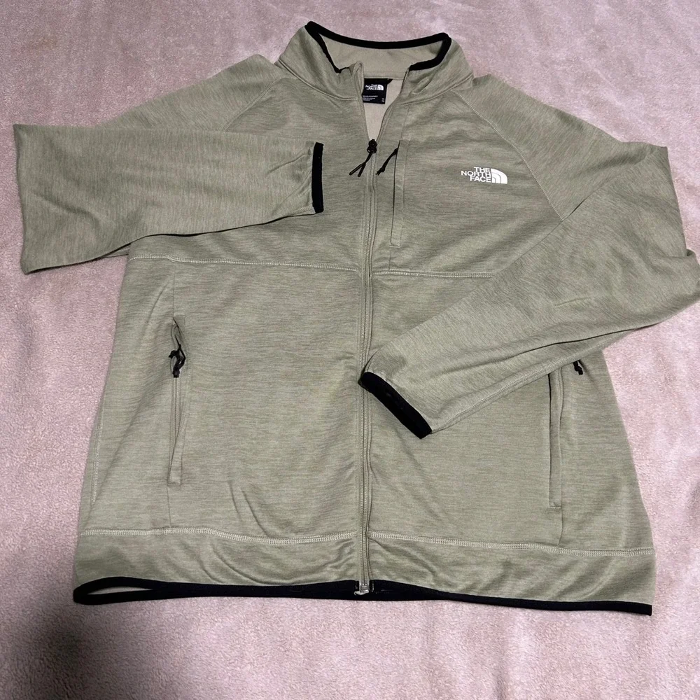 The North Face Canyon Lands Fleece Jacket Mens XL Green Full Zip Mock Neck